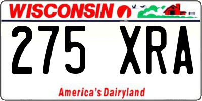 WI license plate 275XRA