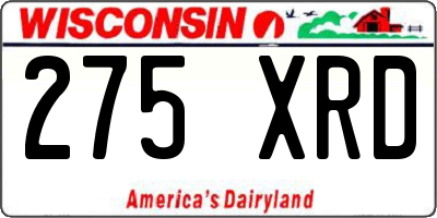 WI license plate 275XRD