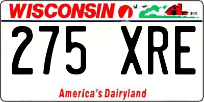 WI license plate 275XRE