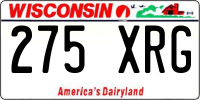 WI license plate 275XRG