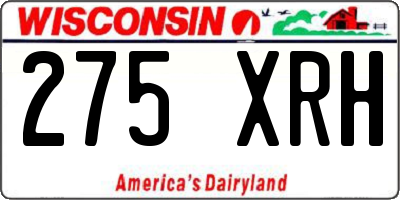 WI license plate 275XRH