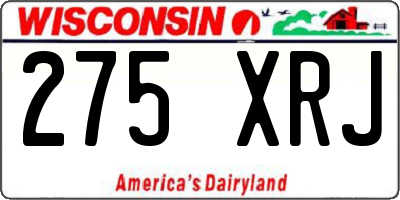 WI license plate 275XRJ