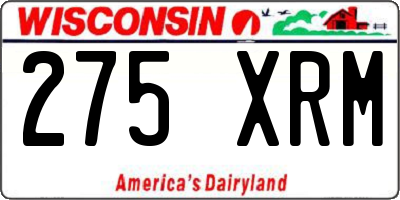 WI license plate 275XRM