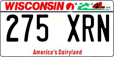 WI license plate 275XRN