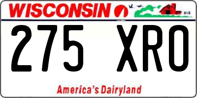 WI license plate 275XRO