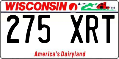 WI license plate 275XRT
