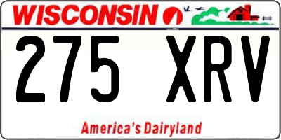WI license plate 275XRV