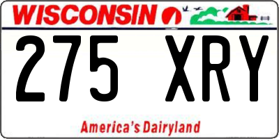 WI license plate 275XRY