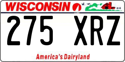 WI license plate 275XRZ