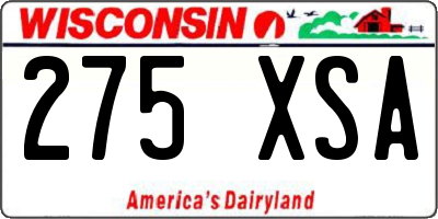 WI license plate 275XSA