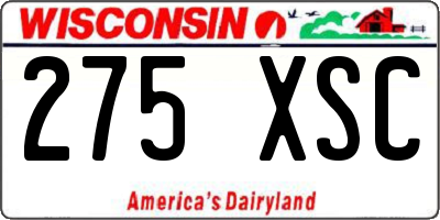 WI license plate 275XSC