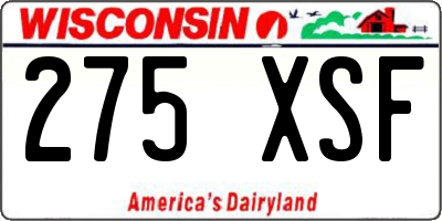 WI license plate 275XSF