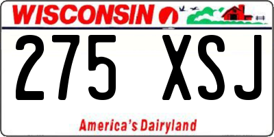 WI license plate 275XSJ