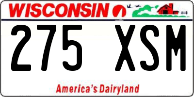 WI license plate 275XSM