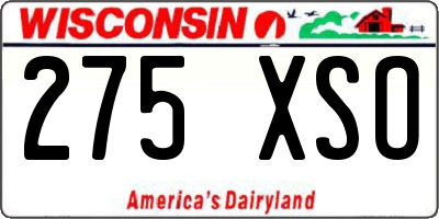 WI license plate 275XSO