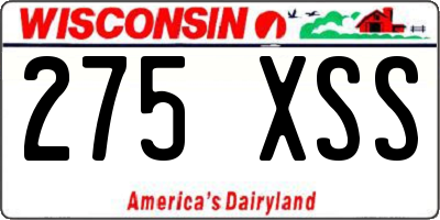 WI license plate 275XSS