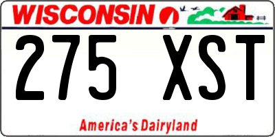 WI license plate 275XST