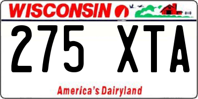 WI license plate 275XTA