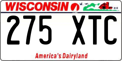 WI license plate 275XTC