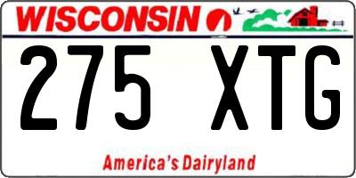 WI license plate 275XTG
