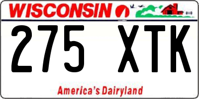 WI license plate 275XTK