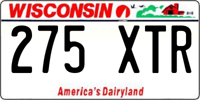 WI license plate 275XTR
