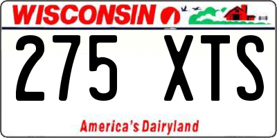 WI license plate 275XTS