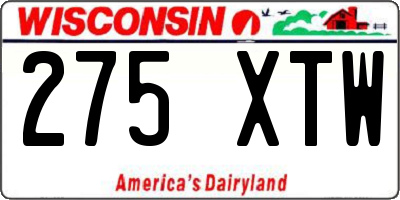 WI license plate 275XTW
