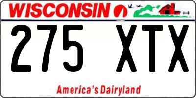 WI license plate 275XTX