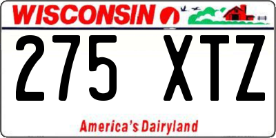 WI license plate 275XTZ