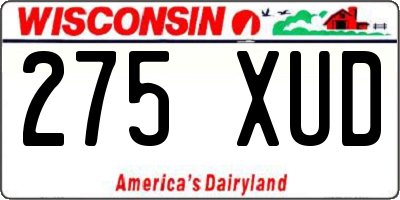 WI license plate 275XUD