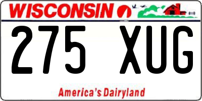 WI license plate 275XUG