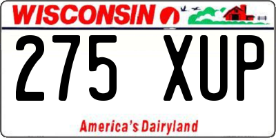 WI license plate 275XUP