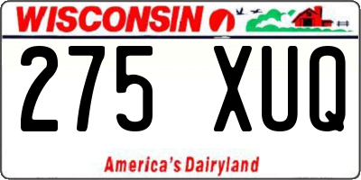 WI license plate 275XUQ