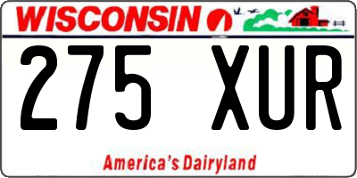 WI license plate 275XUR