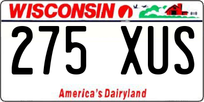 WI license plate 275XUS