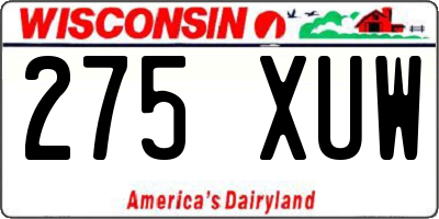 WI license plate 275XUW