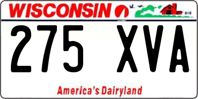 WI license plate 275XVA