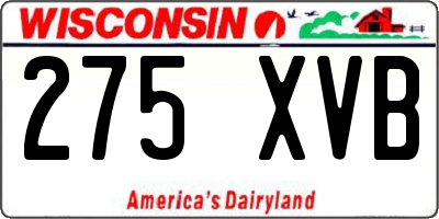 WI license plate 275XVB