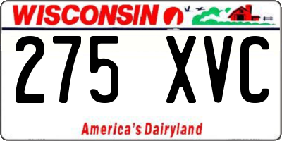 WI license plate 275XVC