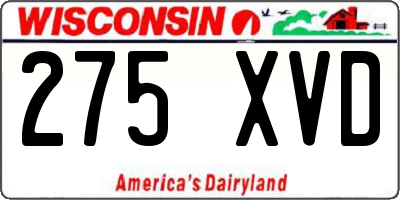 WI license plate 275XVD