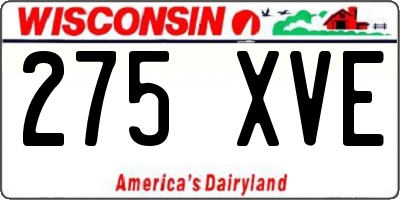WI license plate 275XVE