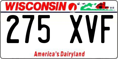 WI license plate 275XVF