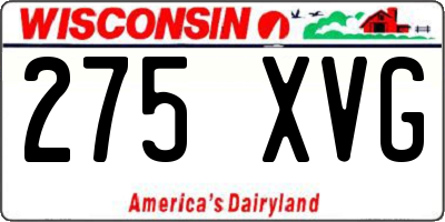 WI license plate 275XVG