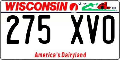 WI license plate 275XVO