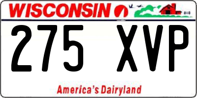 WI license plate 275XVP