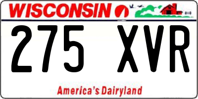 WI license plate 275XVR