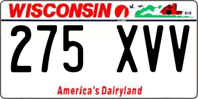 WI license plate 275XVV