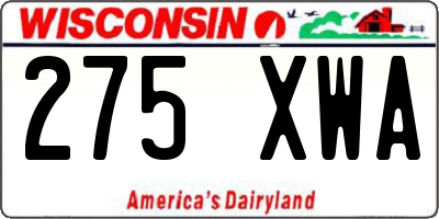 WI license plate 275XWA