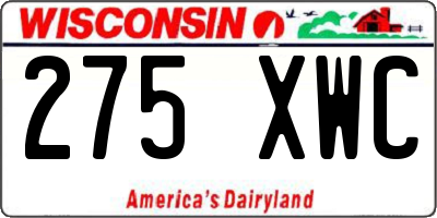 WI license plate 275XWC